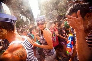 明星网红泰国泼水节,明星网红齐聚，水花四溅的狂欢盛宴